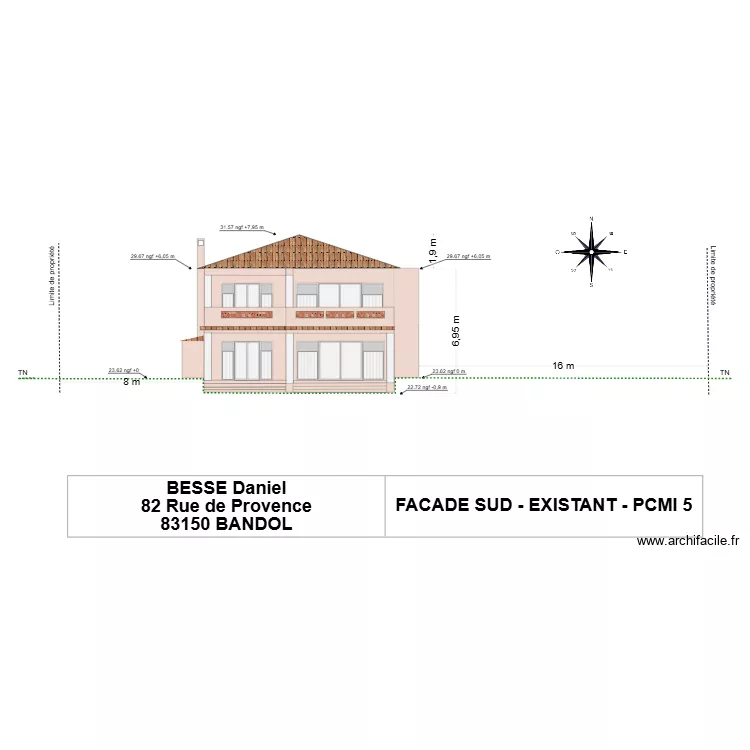 BESSE - façade sud existant 2. Plan de BESSE - façade sud existant 2. Plan de