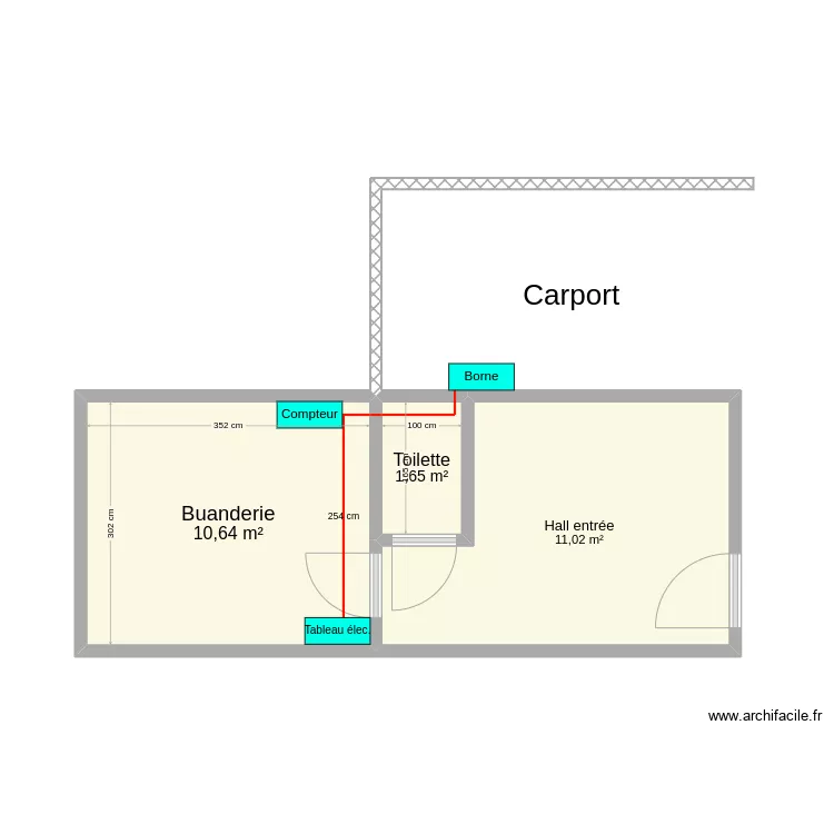 Borne &eacute;lectrique. Plan de 