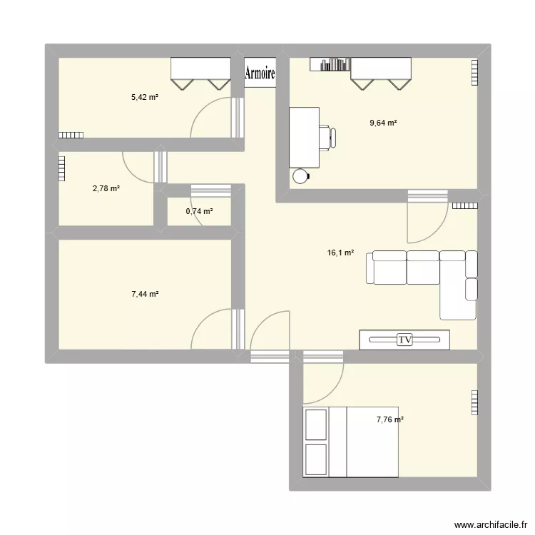 appartement URGENT. Plan de 7 et 50 m² appartement URGENT. Plan de 7 et 50 m²