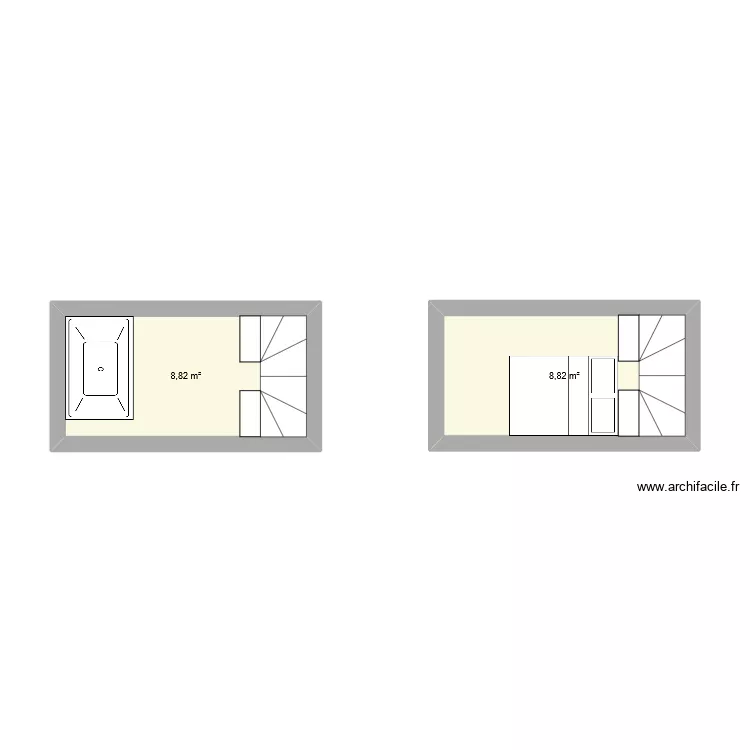 cabane brem under trees. Plan de 