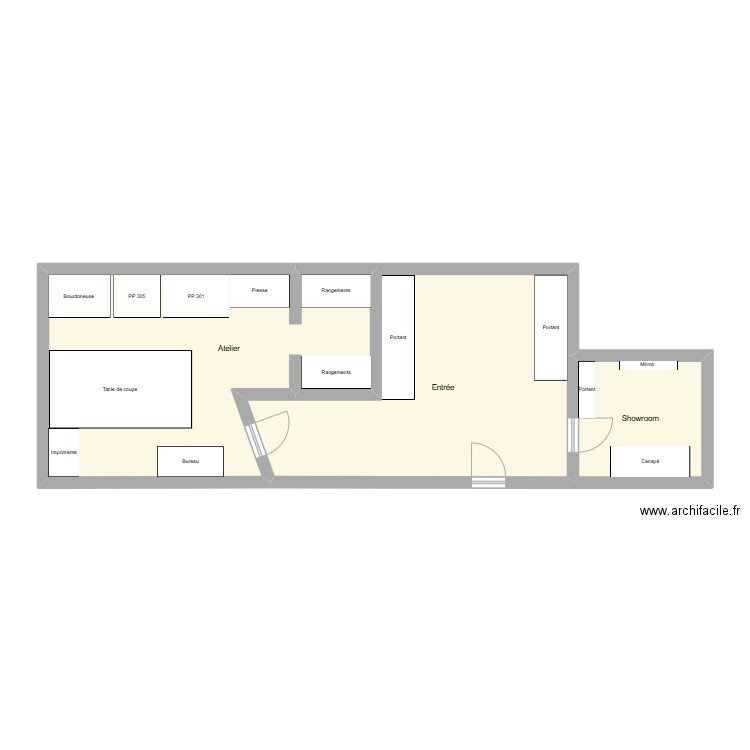 entreprise ana des cabanasse. Plan de 3 pièces et 63 m2