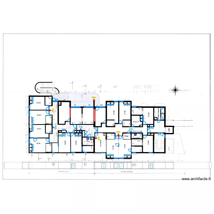 Les Oliviers Wifi Etage. Plan de 78 pièces et 2458 m²