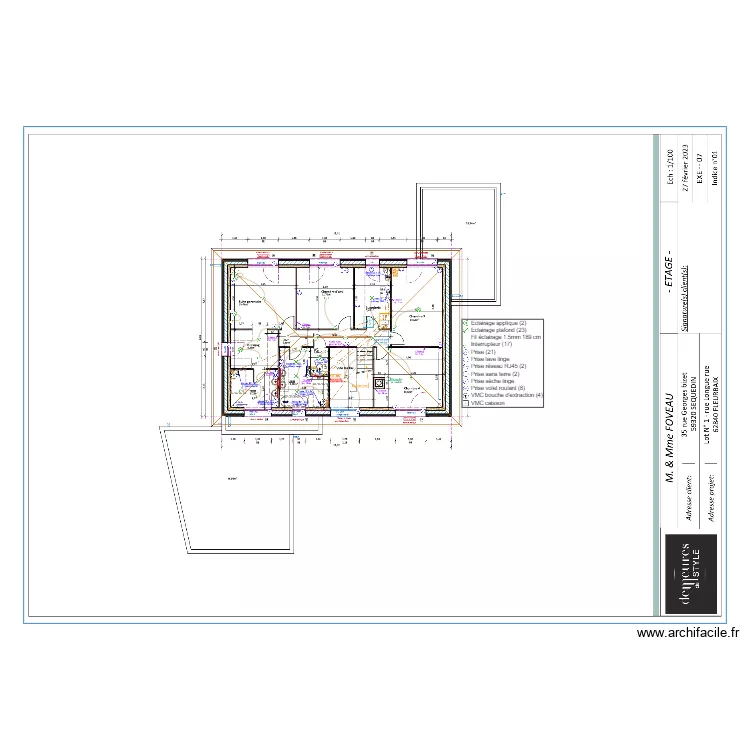 FOVEAU ETAGE ELEC PLAN CLIENT. Plan de 