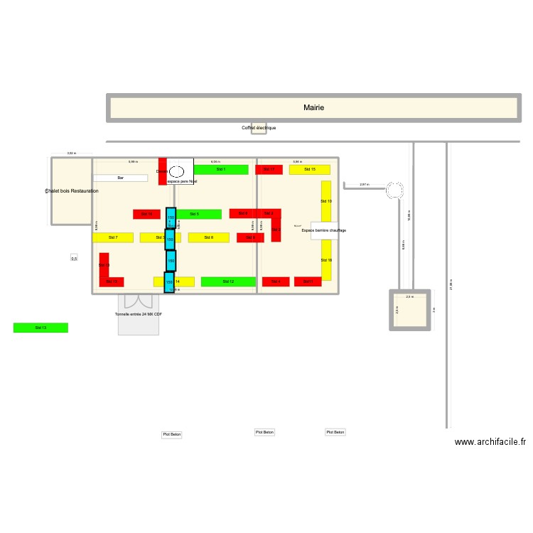Marché de Noël 2025 v3Bis. Plan de 6 pièces et 248 m2
