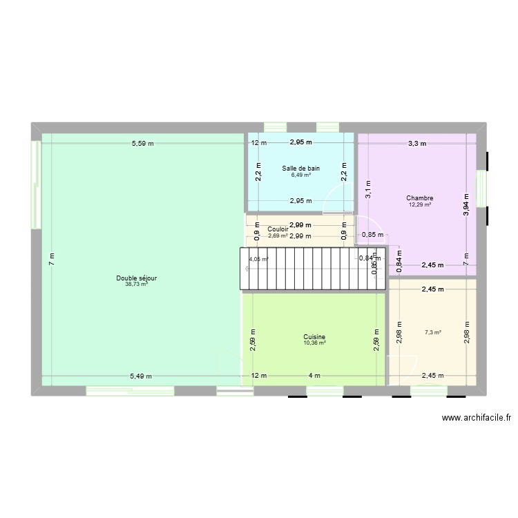RDC Maison Soiz et Xav. Plan de 7 pièces et 162 m2