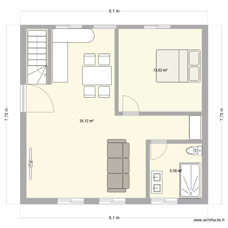 casa Botulho etage. Plan de 3 Pièces et 54 m²