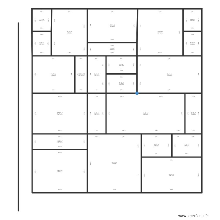 gks. Plan de 24 pièces et 383 m2