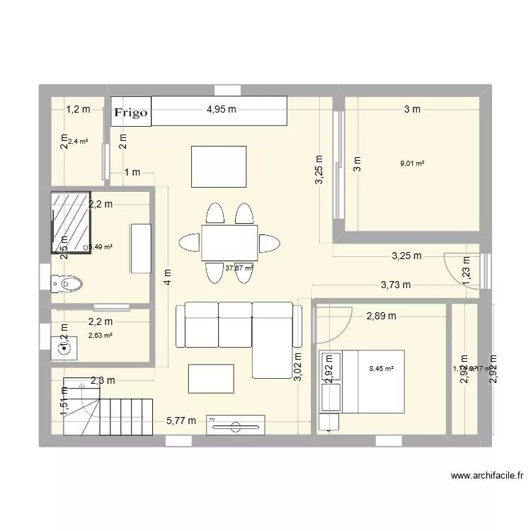 Appart Léa. Plan de 8 et 68 m² Appart Léa. Plan de 8 et 68 m²