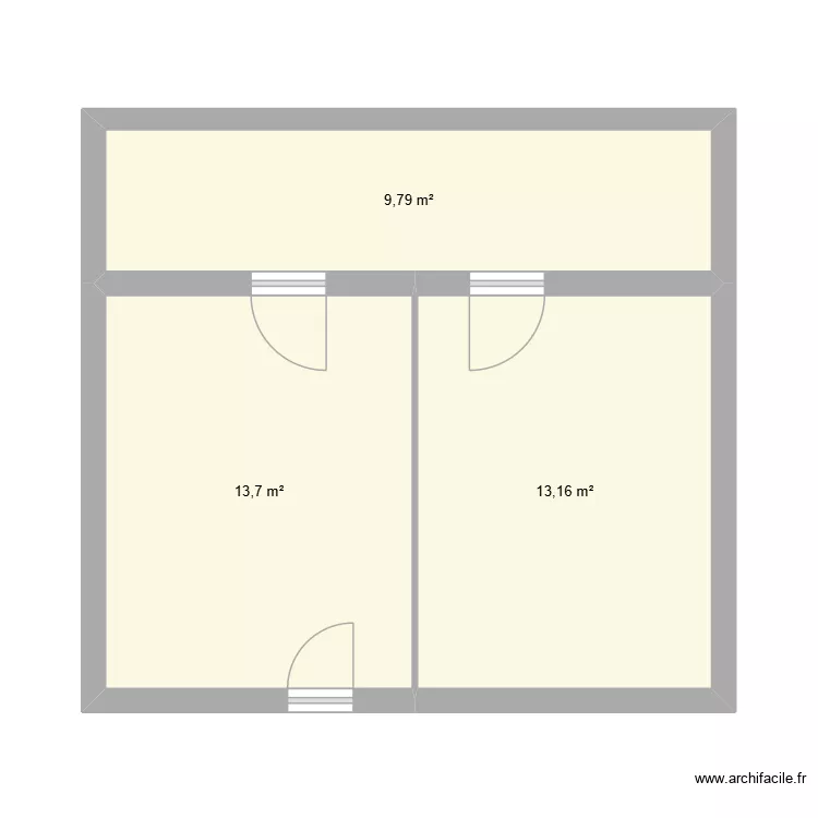 appart. Plan de 3  et 37 m²