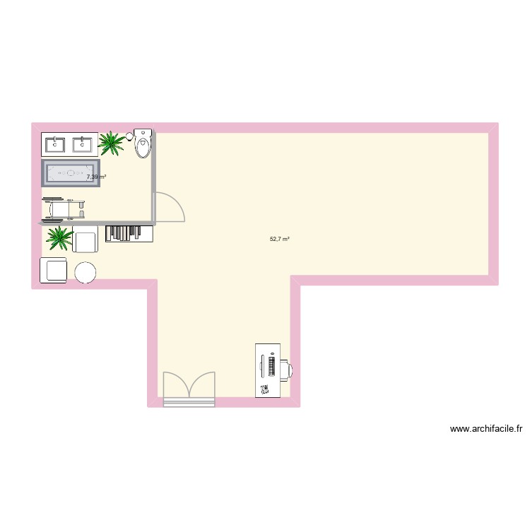 salon de coiffure. Plan de 0 pièce et 0 m2