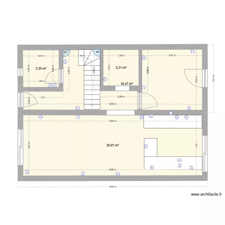 elec nouveau. Plan de 4  et 52 m²