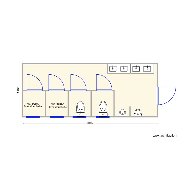 Bungalow 2WC + 2WC TURC. Plan de 0 pièce et 0 m2