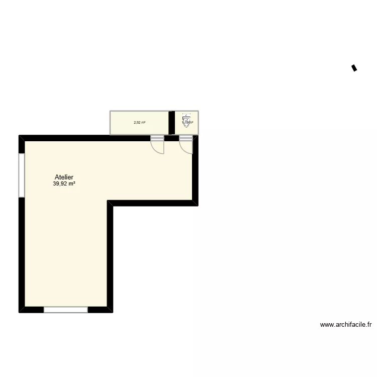 Plan 1. Plan de 3 pièces et 44 m²