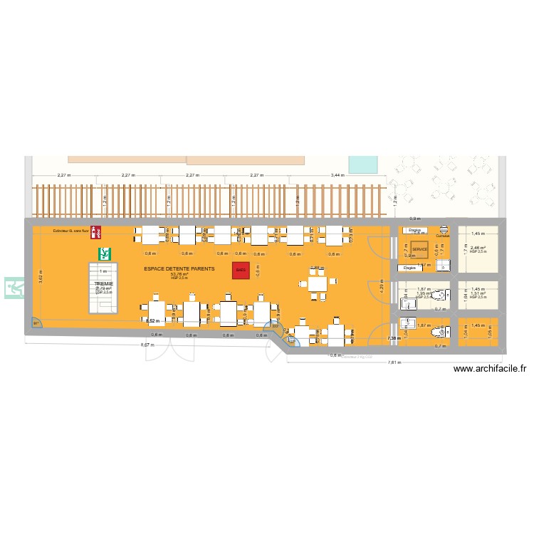 plan étage espace détente FIN. Plan de 0 pièce et 0 m2