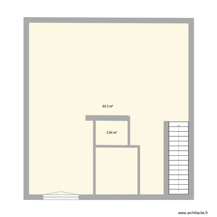 Cagny droite Pi&egrave;ce de vie. Plan de 2  et 67 m²