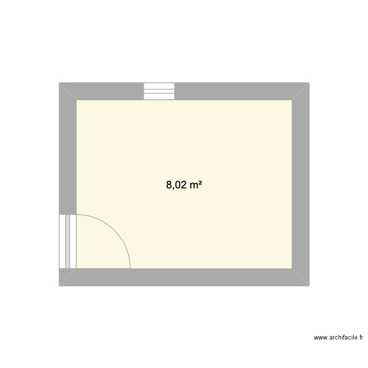 Salle de bain Raynal. Plan de 1 pièce et 8 m2