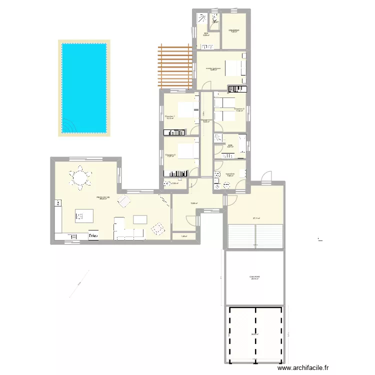 HAGETMAU TERRAIN cinq maison seule. Plan de HAGETMAU TERRAIN cinq maison seule. Plan de