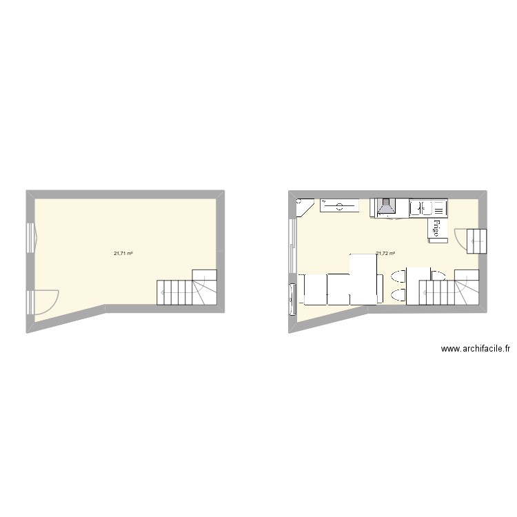 Plan laissac nvx. Plan de 2 pièces et 43 m2