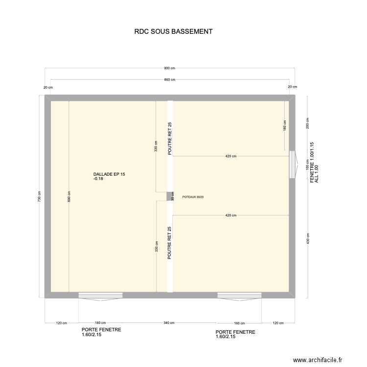 RDC COTE OUVERTURE 2. Plan de 0 pièce et 0 m2