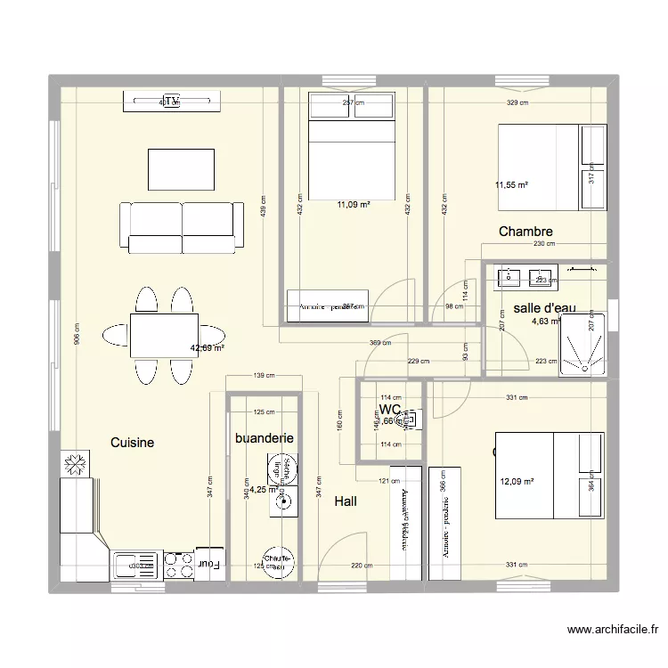 mason 3 chambres. Plan de mason 3 chambres. Plan de