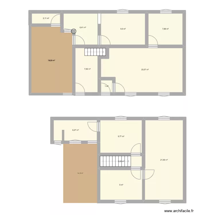 Maison2. Plan de 13 Pièces et 127 m²