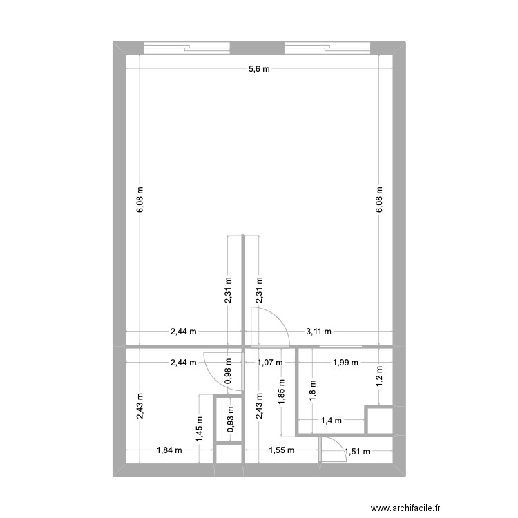 plan grande mare. Plan de 8 pièces et 47 m2