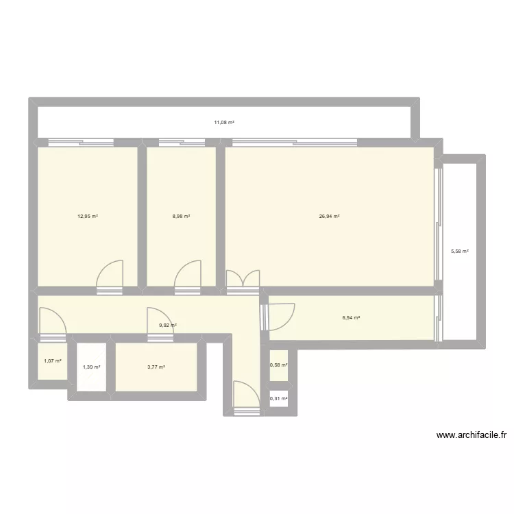 Dekoster. Plan de 12  et 90 m²