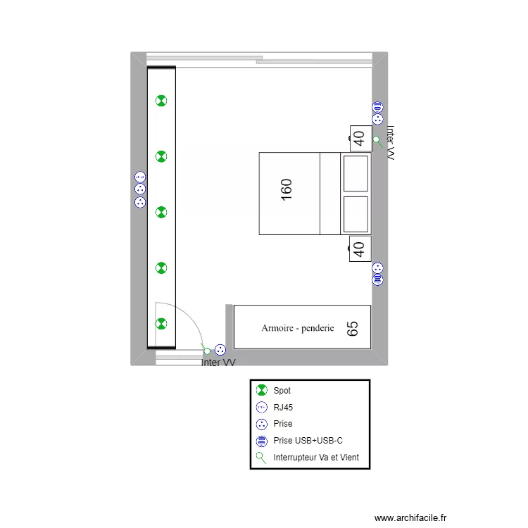 Chambre C. Plan de 