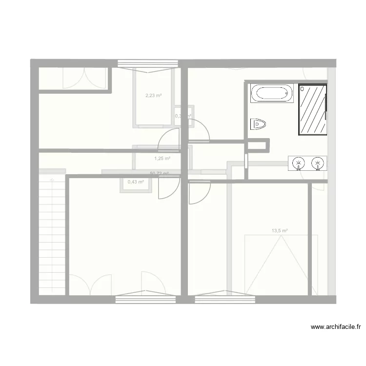 Maison. Plan de 6  et 68 m²