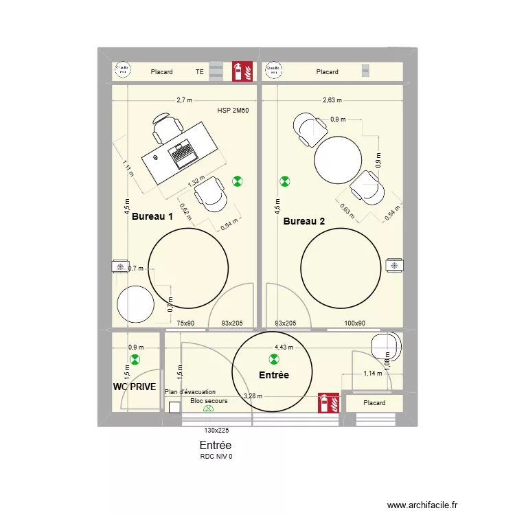 Villate. Plan de 7  et 34 m²