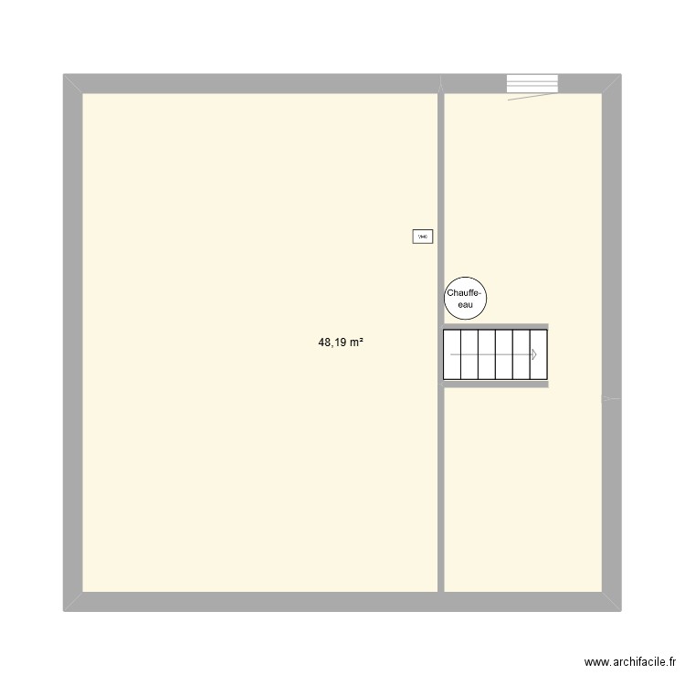 gite 11 étage. Plan de 1 pièce et 48 m2