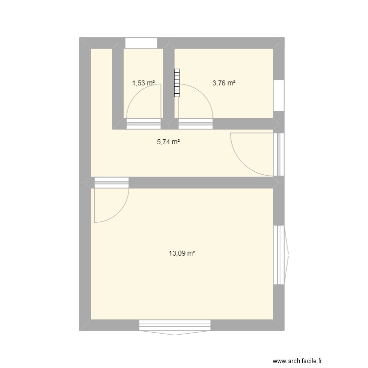 maison quistinic brute entree sdb cuisine wc. Plan de 4 pièces et 24 m2