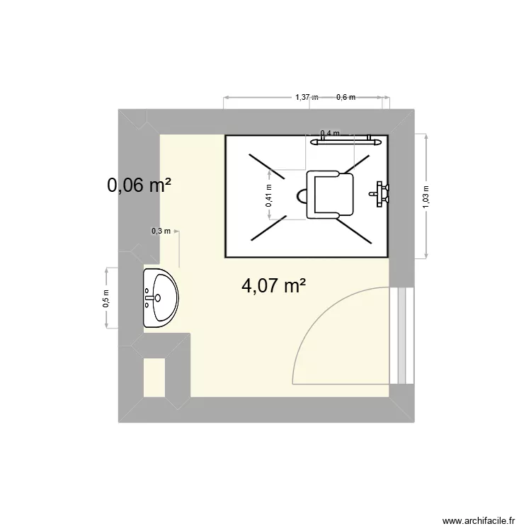 Mme.SDB. Plan de 3 et 4 m² Mme.SDB. Plan de 3 et 4 m²