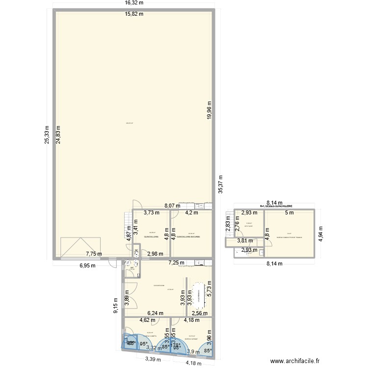 LOCAUX RESCENT. Plan de 13 pièces et 511 m2