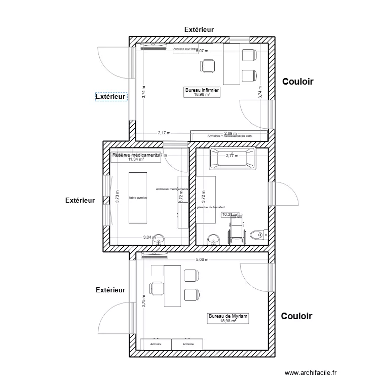 local infirmier. Plan de 0 pièce et 0 m2