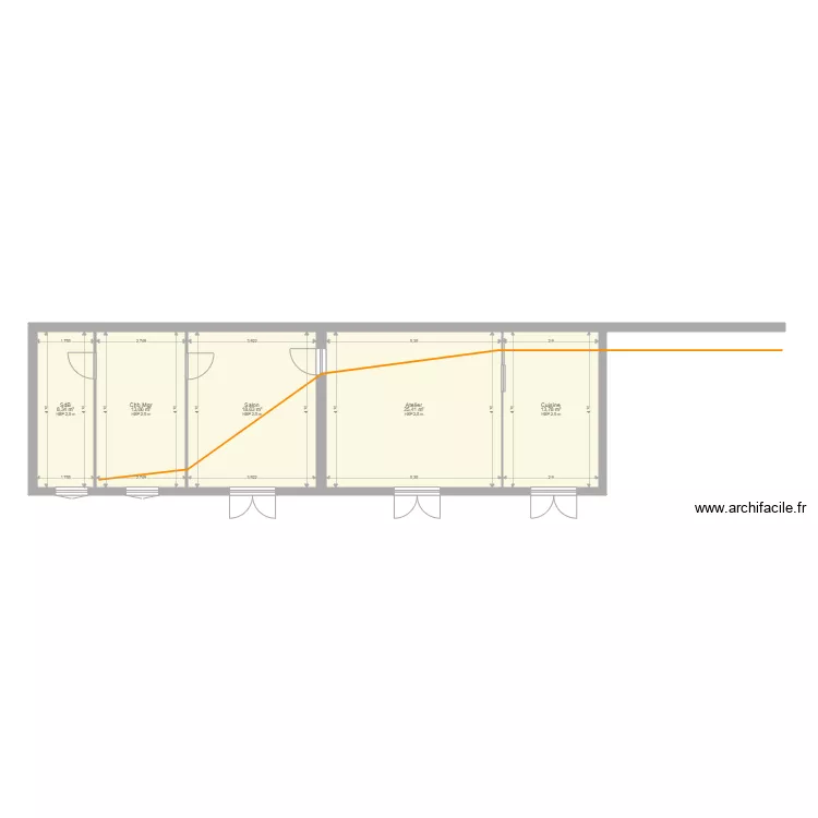 Aile RdV. Plan de 5 et 79 m² Aile RdV. Plan de 5 et 79 m²