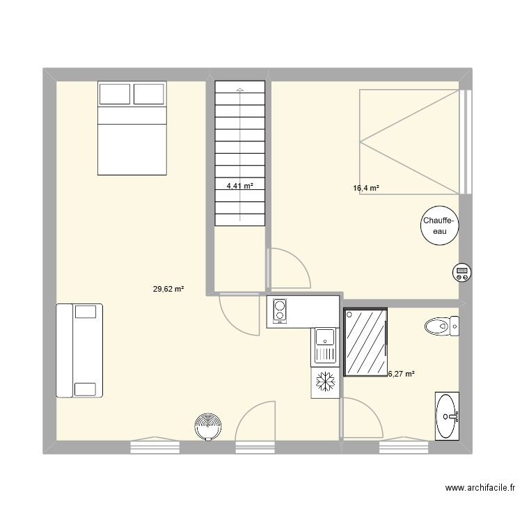 Frontenex 2. Plan de 4 pièces et 57 m2