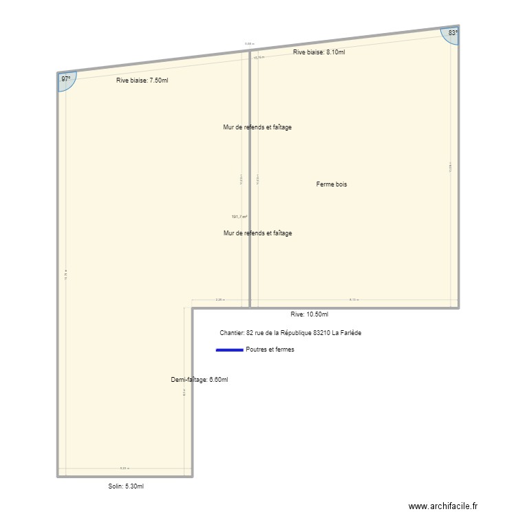 Plan Maison La Farlède 2. Plan de 1 pièce et 192 m2