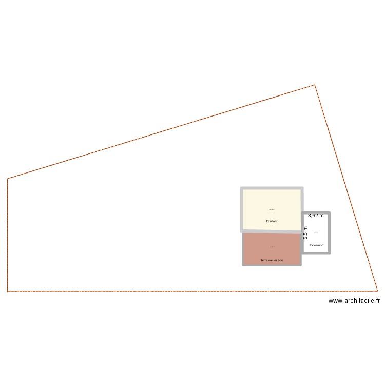 plan de masse. Plan de 3 pièces et 108 m2