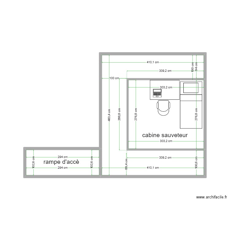 cabine plage dessus. Plan de 0 pièce et 0 m2