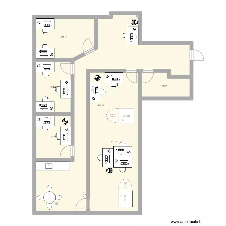 test RCJ VJ. Plan de 6  et 119 m²