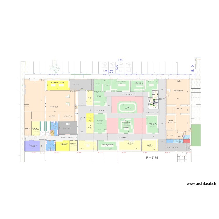 Halle montagut. Plan de 1 pièce et 24 m2