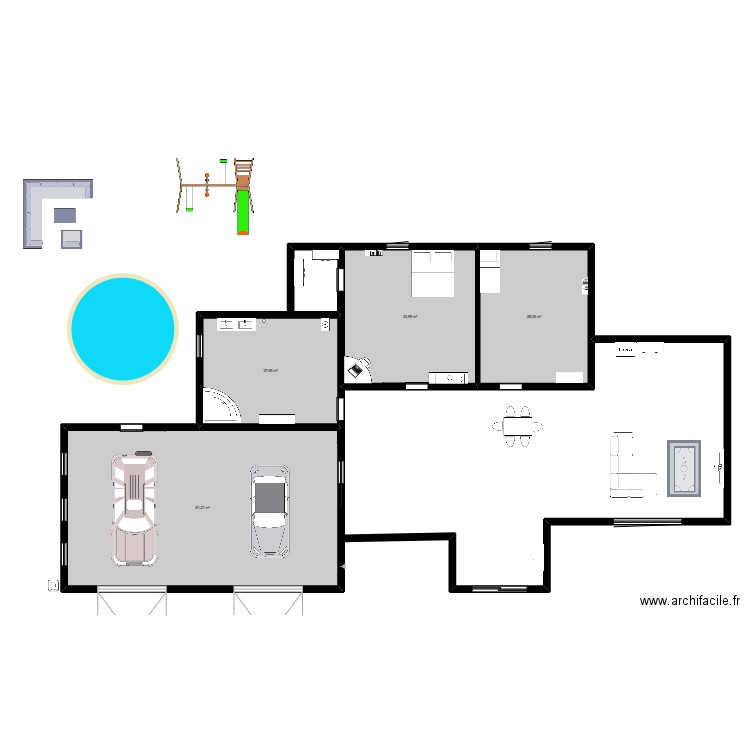 maison de rêve. Plan de 4 pièces et 171 m2