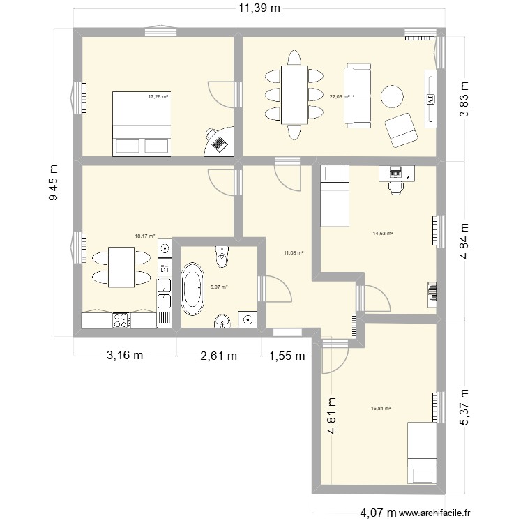 4 pieces sans  vvs. Plan de 0 pièce et 0 m2