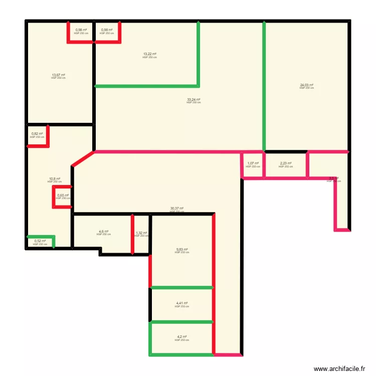 maison &agrave; projet de r&eacute;alisation. Plan de 19  et 160 m²