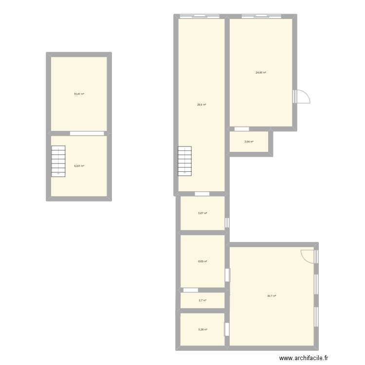 22 111 viollet le duc. Plan de 10 pièces et 139 m2