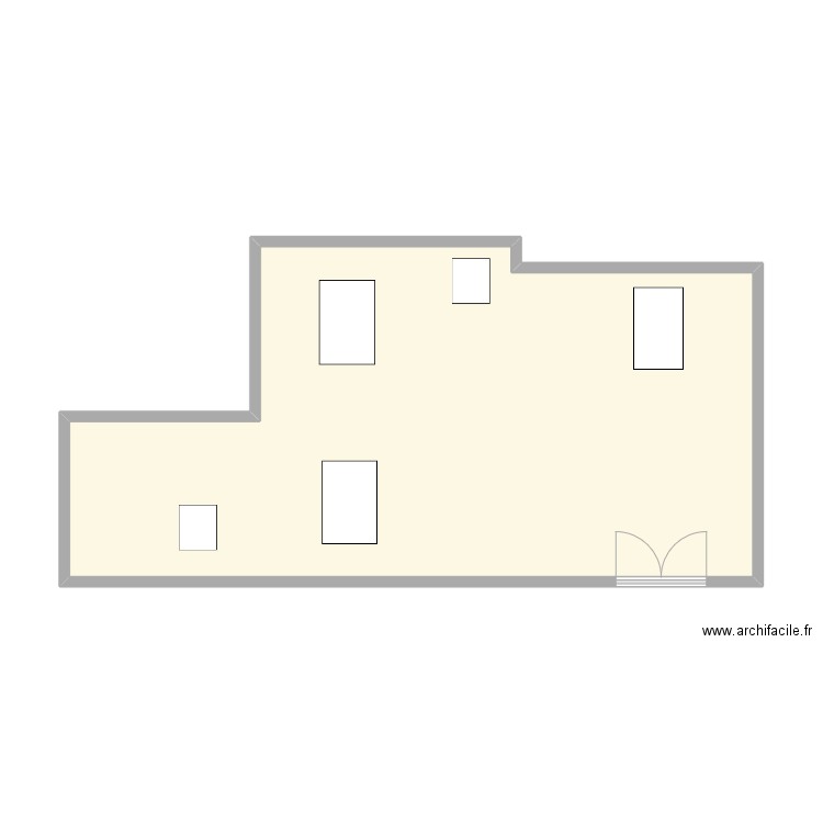 FACADE OUEST. Plan de 1 pièce et 45 m2
