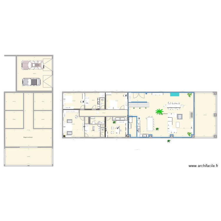 Villa Tarzan 38 test. Plan de 31 pièces et 677 m2