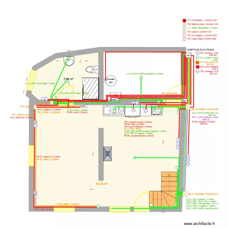 FAVEROLLES_ELECTRICIT&Eacute;_MAISON_2. Plan de 5  et 102 m²