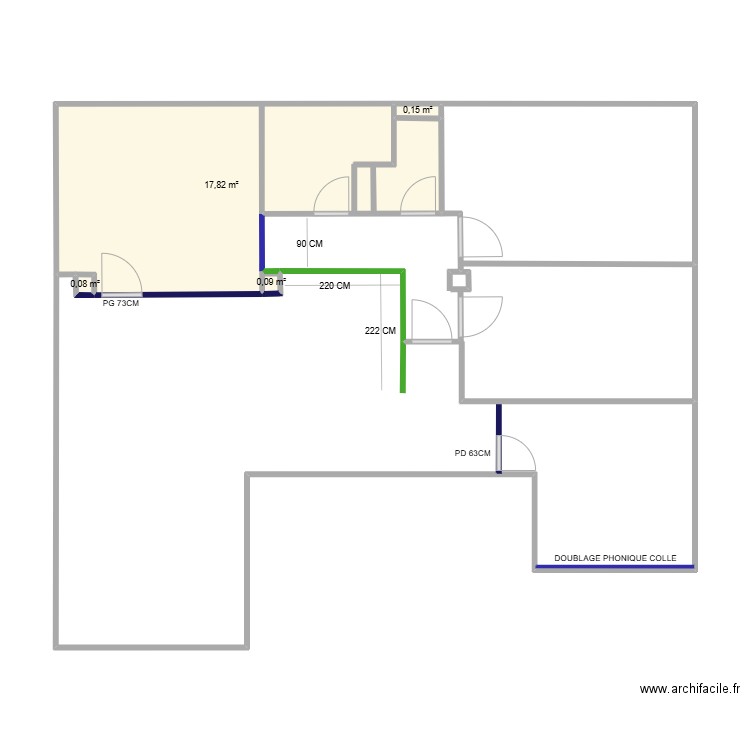 BERMUDES MACONNERIE. Plan de 4 pièces et 18 m2
